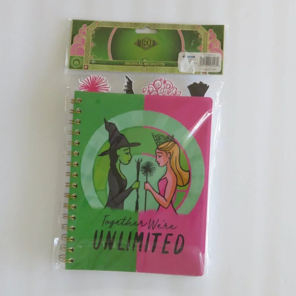 (#125) Wicked Book Journal Glinda and Elphaba Target Exclusive 96 Sheets